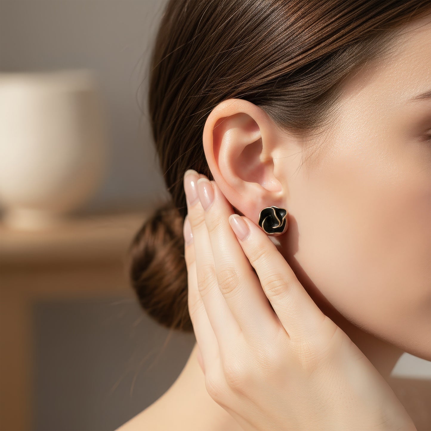Midnight Rose Studs