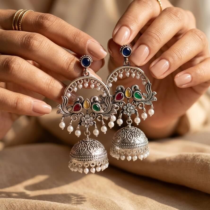 Chandbali Jhumka (Multicolor)