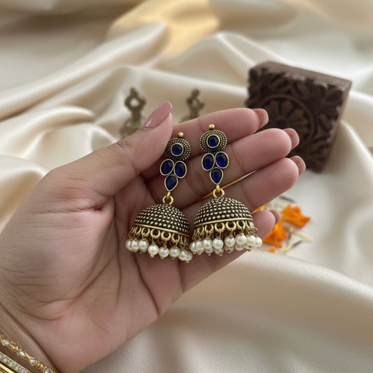 Kumud Jhumkis (Blue)