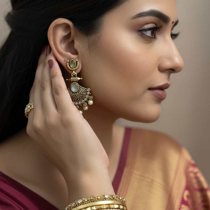 Apsara Jhumki (Pastel Green)