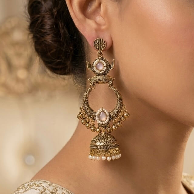 Rajasi Jhumkas (Pastel Pink)