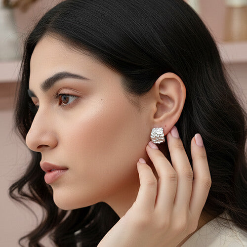 Crushed Silver Studs