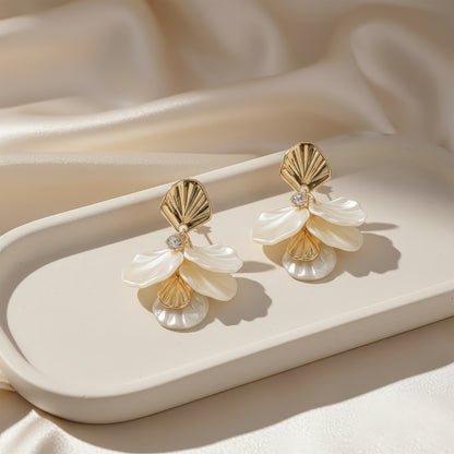 Pearl Petal Dangles