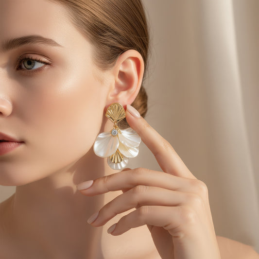 Pearl Petal Dangles