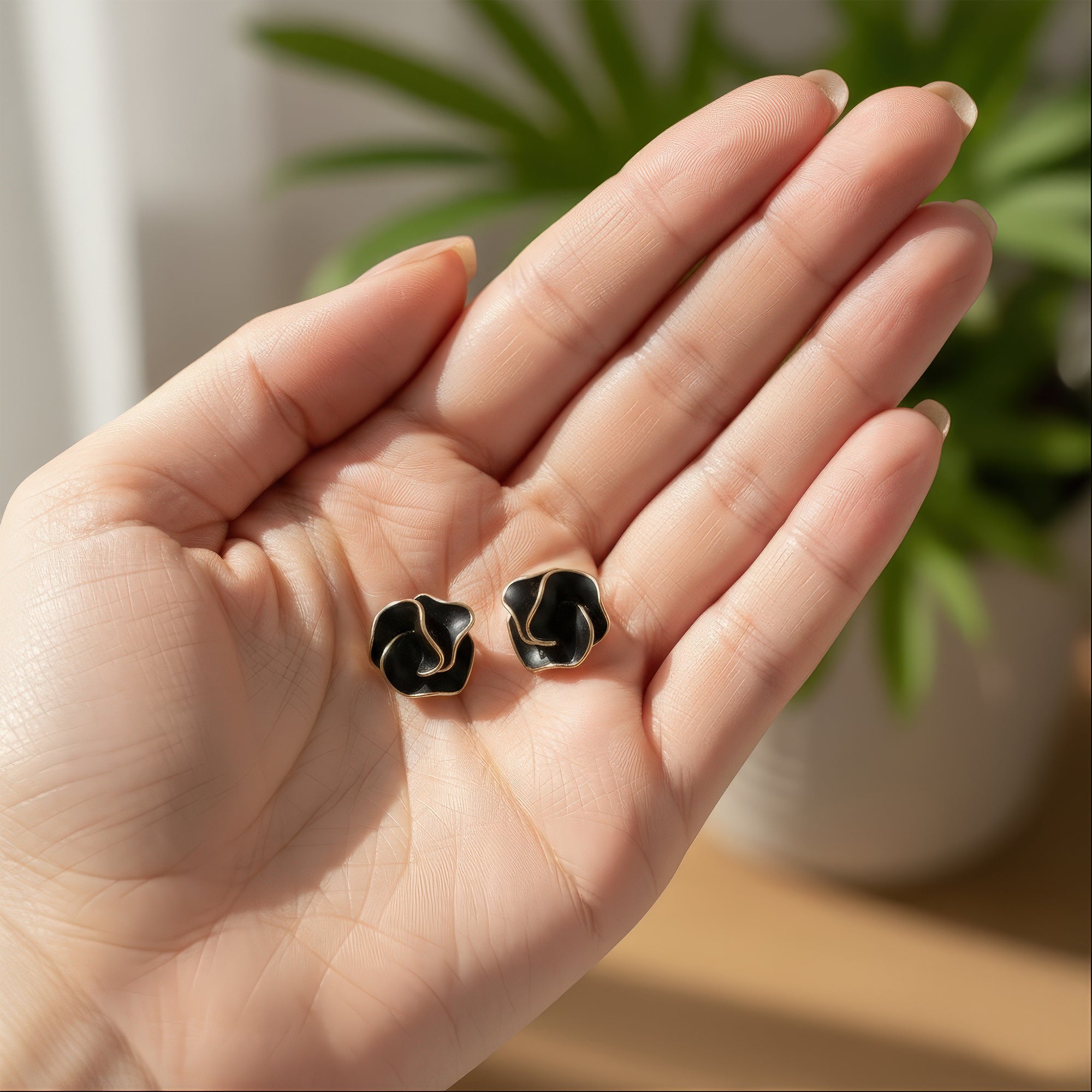 Midnight Rose Studs