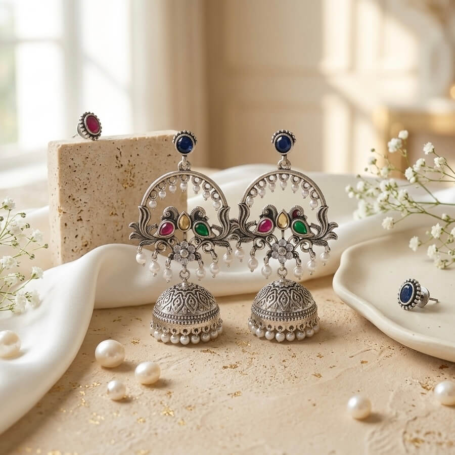Chandbali Jhumka (Multicolor)