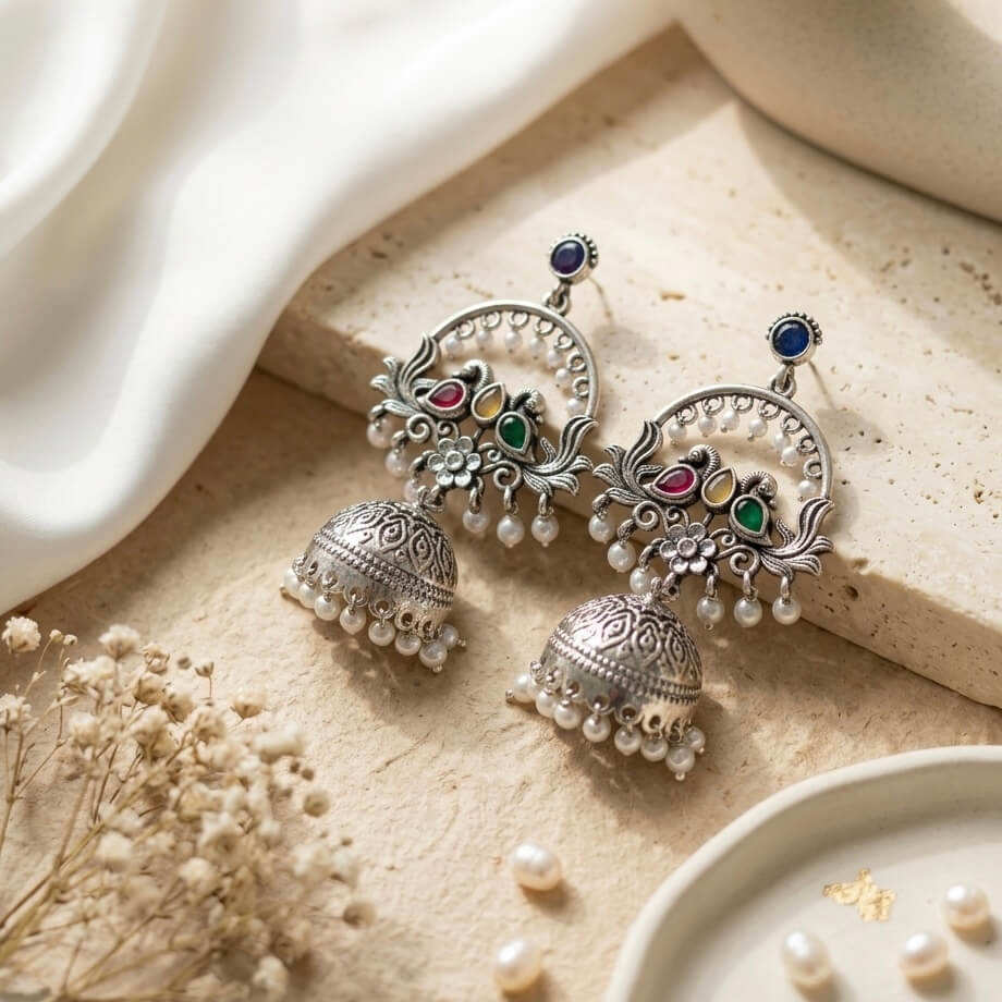 Chandbali Jhumka (Multicolor)