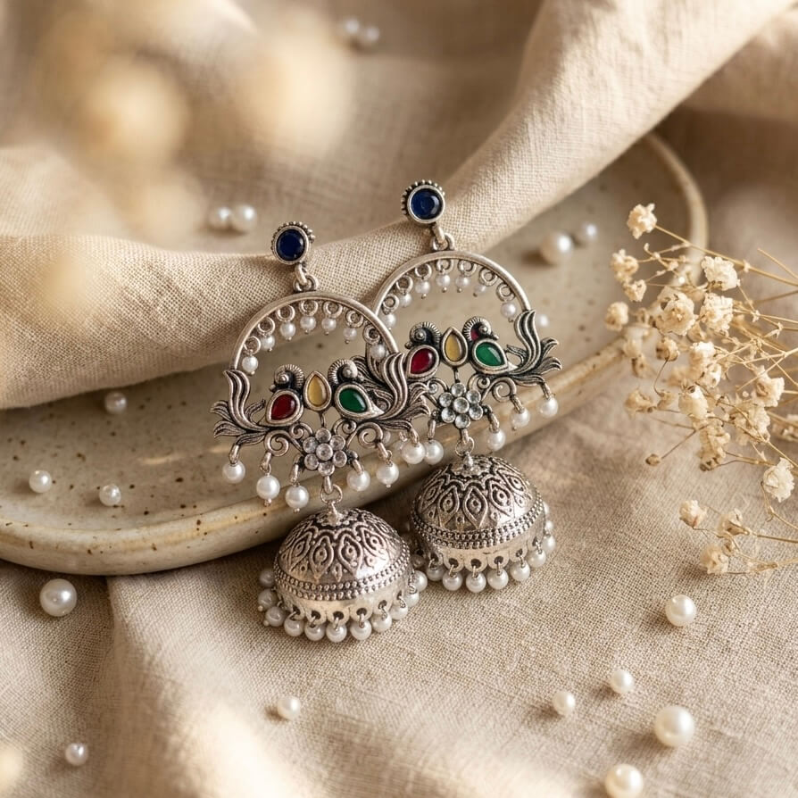 Chandbali Jhumka (Multicolor)