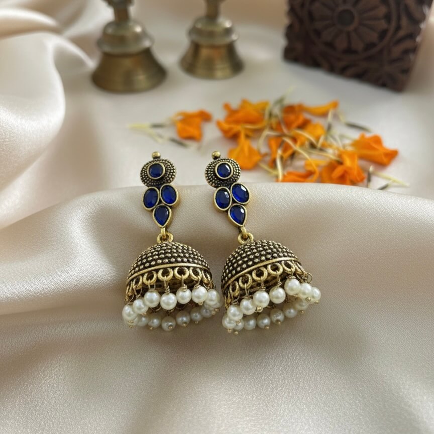 Kumud Jhumkis (Blue)