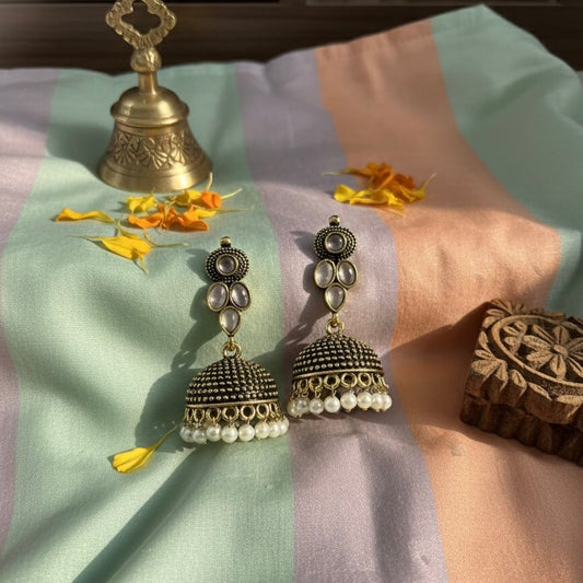 Kumud Jhumkis (Grey)