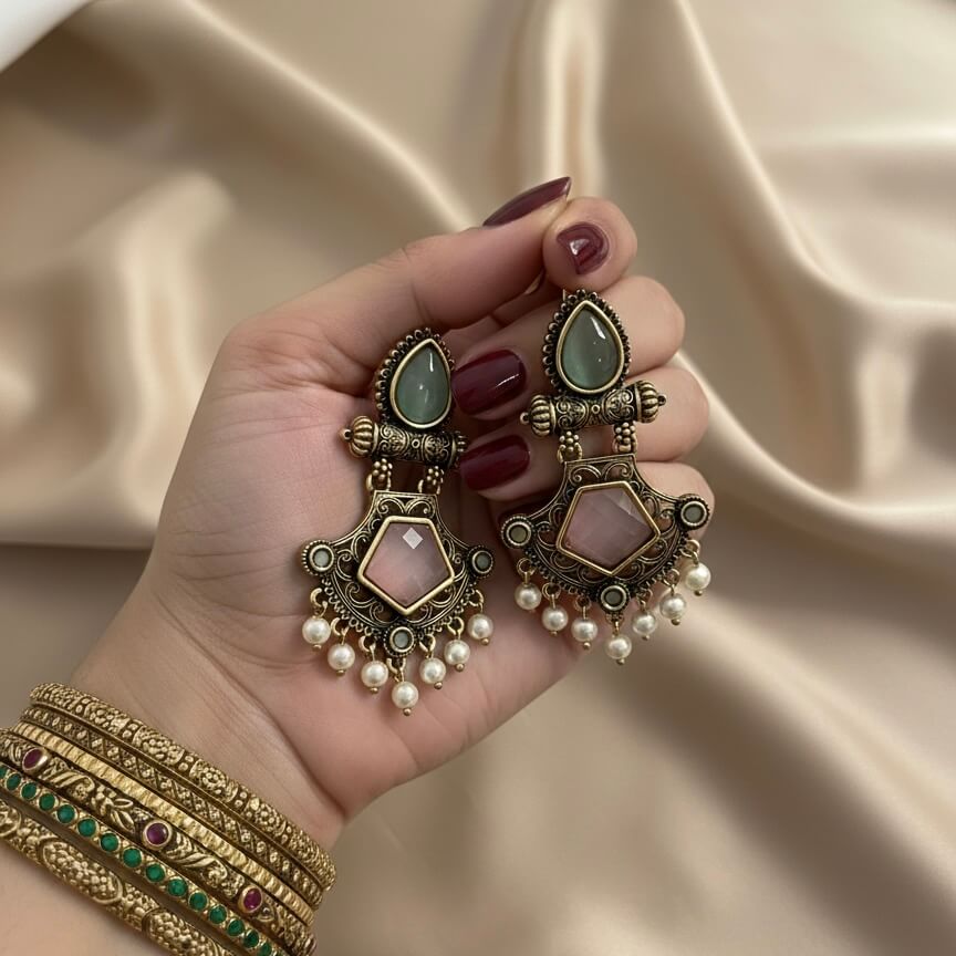 Mrinalini (Pastel Pink & Green)