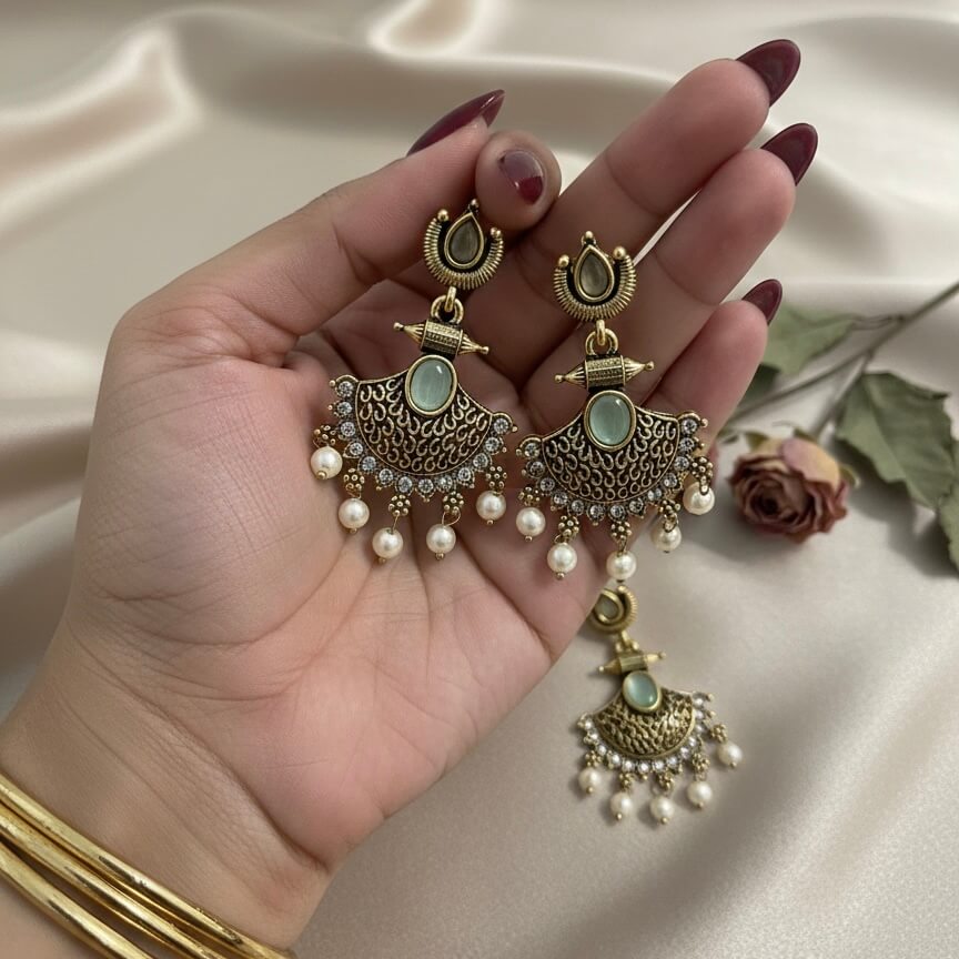 Apsara Jhumki (Pastel Green)