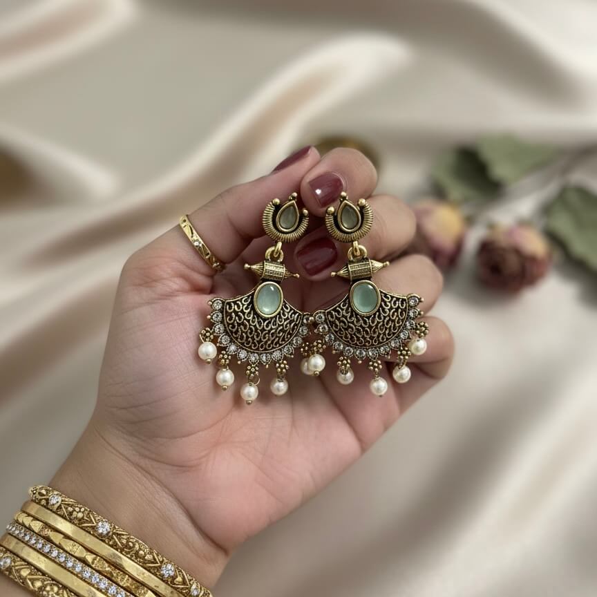 Apsara Jhumki (Pastel Green)