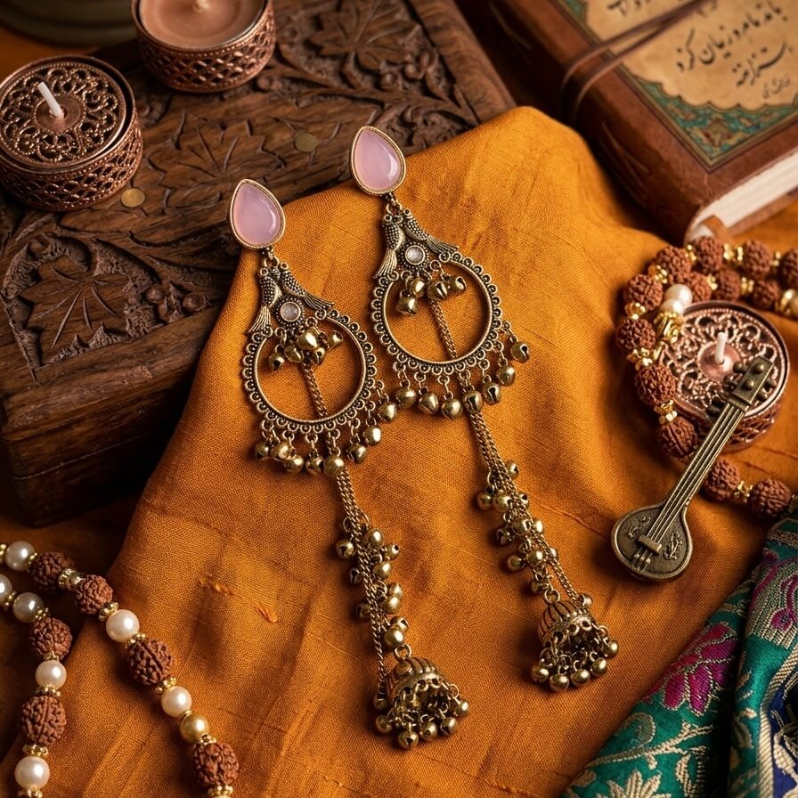 Kashmiri Royale Jhumka (Light Pink)