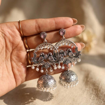 Chandbali Jhumka (Light Pink)