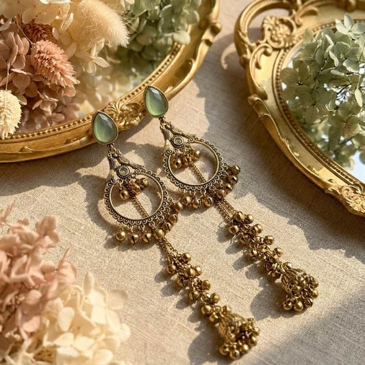 Kashmiri Royale Jhumka (Light Green)