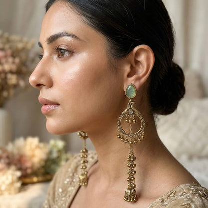 Kashmiri Royale Jhumka (Light Green)