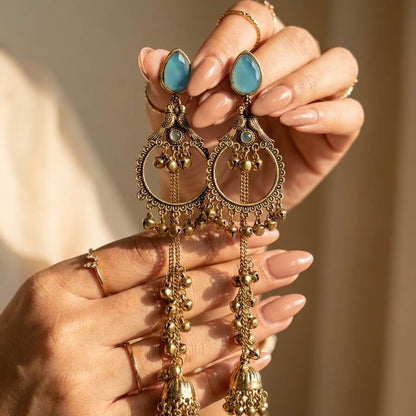 Kashmiri Royale Jhumka (Light Blue)