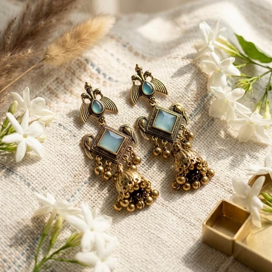 Peacock Charm (Light Blue)
