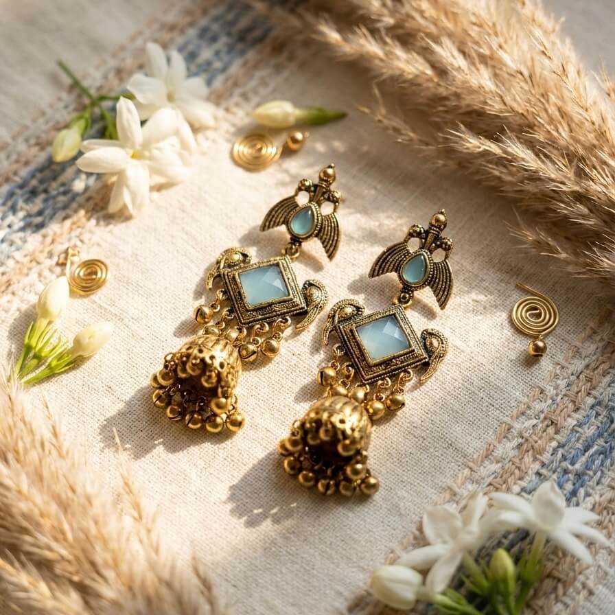 Peacock Charm (Light Blue)