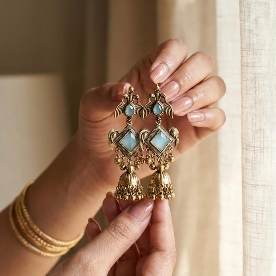 Peacock Charm (Light Blue)