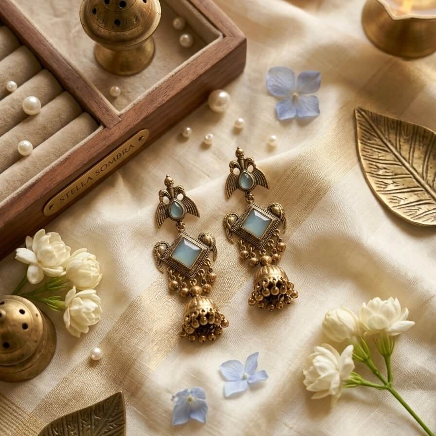 Peacock Charm (Light Blue)
