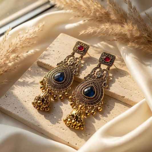 Vintage Kashmiri Earrings (Multicolor)