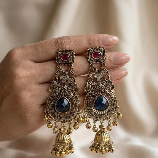 Vintage Kashmiri Earrings (Multicolor)