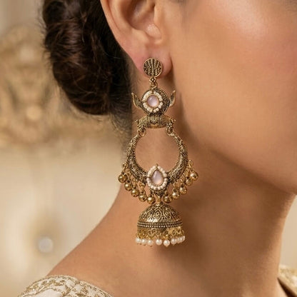 Rajasi Jhumkas (Pastel Pink)