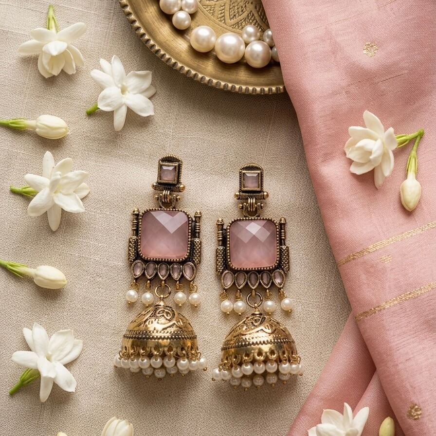 Pearl Bells Jhumkas