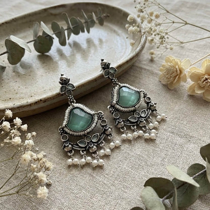 Elara Earrings (Pastel Green)