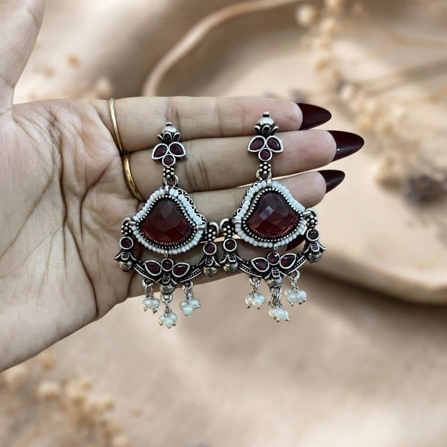 Elara Earrings (Deep Pink)