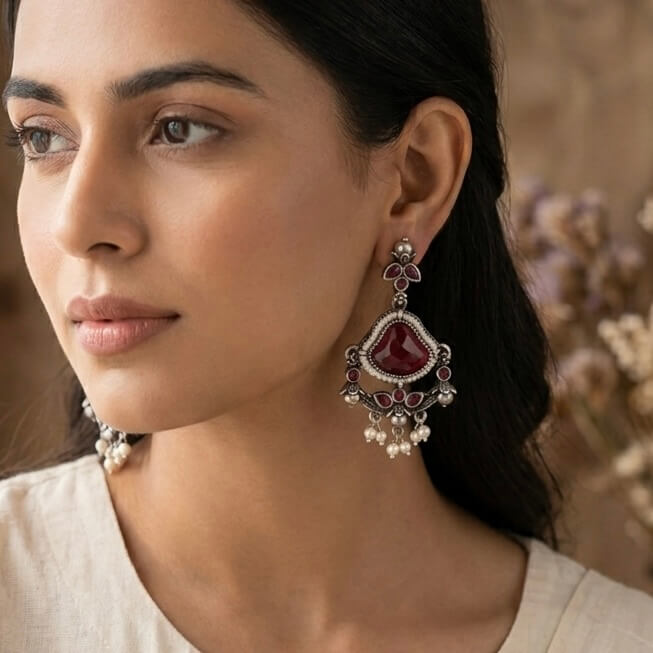Elara Earrings (Deep Pink)