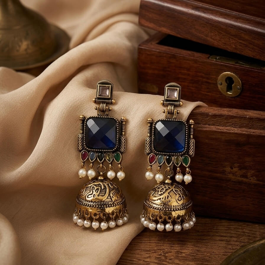 Pearl Bells Jhumka (Multicolor)